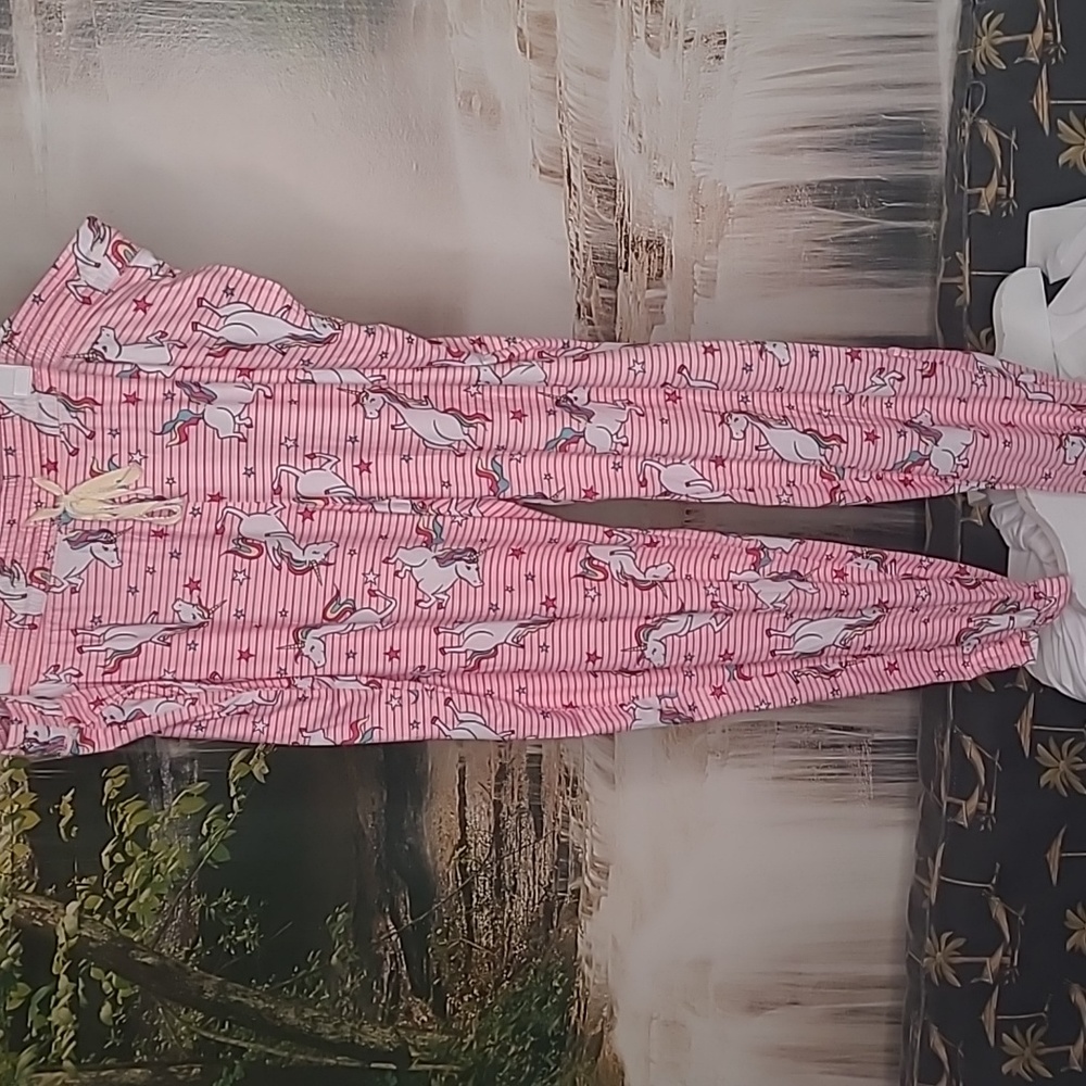 Briefly Stated Womens 3X pink striped unicorn stretchy pajama pants